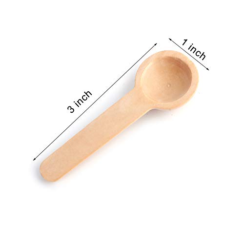 Tebery 60PCS Mini Wooden Spoons Small Bath Salt Spoon Candy Spoon Baby Spoon for Spice Jars Seasoning Honey Coffee