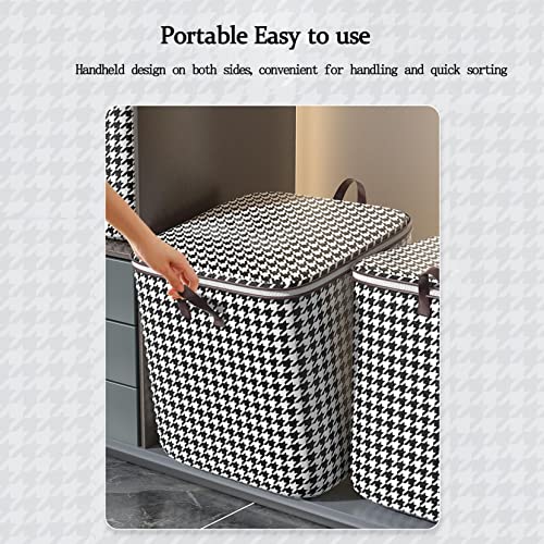 Ewbzo Comforter Storage Bag Clothes Storage Box Double Zipper Sturdy Wardrobe Portable Sorting Space Sa-ver Bag for Winter Pillows Blankets Bedding/Quilt Storage Box (100L)