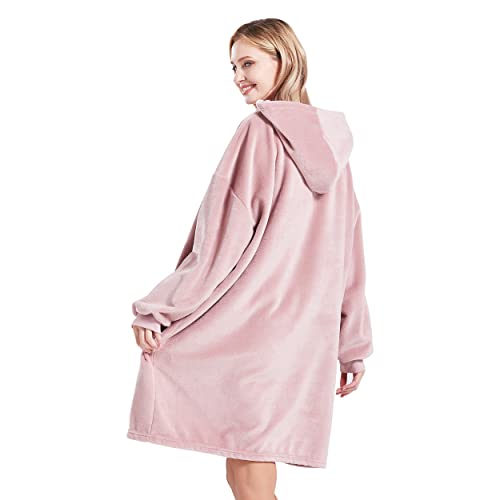 Surii Home Blanket Hoodie, Premium Oversized Wearable Blanket Sweatshirt for Women & Men, Super Soft, Cozy, One Size Fits All (Sepia Rose)