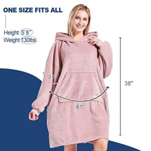 Surii Home Blanket Hoodie, Premium Oversized Wearable Blanket Sweatshirt for Women & Men, Super Soft, Cozy, One Size Fits All (Sepia Rose)