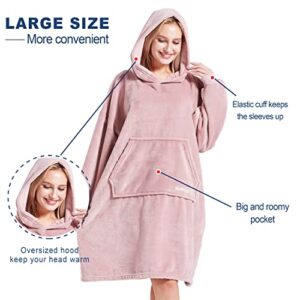 Surii Home Blanket Hoodie, Premium Oversized Wearable Blanket Sweatshirt for Women & Men, Super Soft, Cozy, One Size Fits All (Sepia Rose)