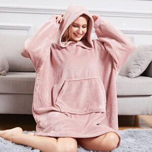 Surii Home Blanket Hoodie, Premium Oversized Wearable Blanket Sweatshirt for Women & Men, Super Soft, Cozy, One Size Fits All (Sepia Rose)