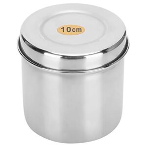 stainless steel cotton ball cup jar container storage organizer canister with lid for home hospital use placing medicine ointment cotton balls gauze dressings