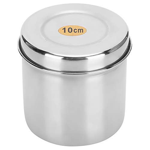 Stainless Steel Cotton Ball Cup Jar Container Storage Organizer Canister with Lid for Home Hospital Use Placing Medicine Ointment Cotton Balls Gauze Dressings