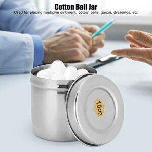 Stainless Steel Cotton Ball Cup Jar Container Storage Organizer Canister with Lid for Home Hospital Use Placing Medicine Ointment Cotton Balls Gauze Dressings