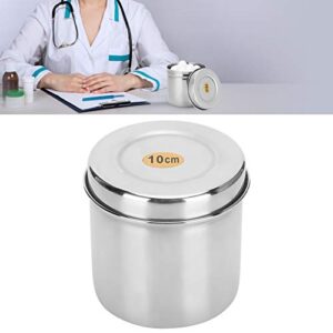 Stainless Steel Cotton Ball Cup Jar Container Storage Organizer Canister with Lid for Home Hospital Use Placing Medicine Ointment Cotton Balls Gauze Dressings