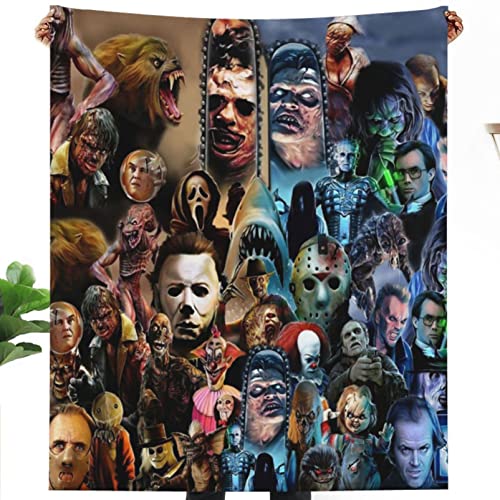 Horror Soft Throw Blanket Halloween Scary Movies Fans Blankets Breathable Lightweight Throws Blanket for Couchs Sofas Beds 40"X50"-7