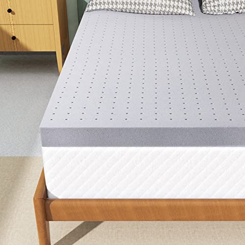 Maxzzz 3 Inch Mattress Topper King - Gel Memory Foam Mattress Topper Bamboo Charcoal Bed Topper for Soft & Cooling Sleep and Pressure Relieve, CertiPUR-US Certified