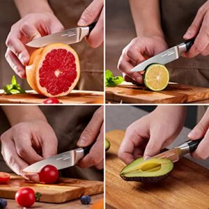 OAKSWARE Paring Knife, 4 inch Small Kitchen Knife Ultra Sharp German Stainless Steel Fruit and Vegetable Cutting Chopping Knives - Full Tang Ergonomic Handle