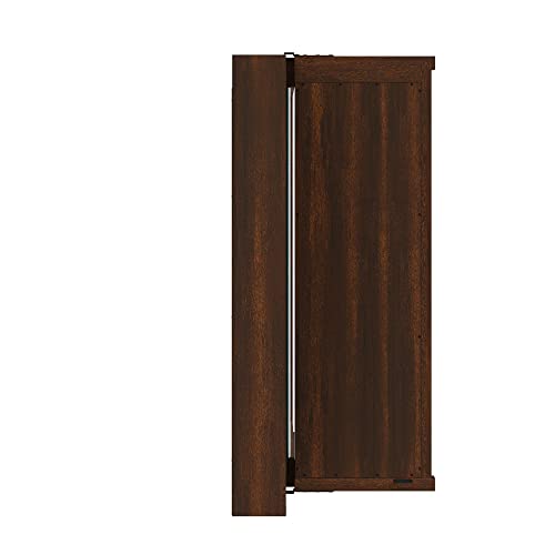 DHP Otum Bathroom 3 Door Mirrored Medicine Cabinet and Organizer, Surface Mount Wall Storage, Walnut