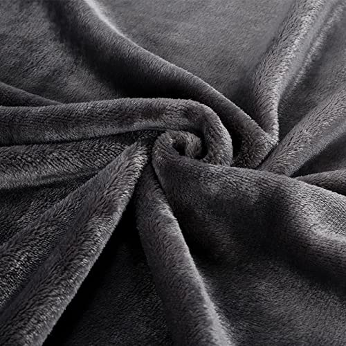 HOMBYS Oversized King 10'x 10' Extra Large Bed Flannel Thick Throw Blanket, Soft, Comfortable & Breathable Dark Grey 120x120 Winter Warm Blanket,Outdoor Giant Blanket for Summer and Picnic