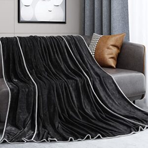 HOMBYS Oversized King 10'x 10' Extra Large Bed Flannel Thick Throw Blanket, Soft, Comfortable & Breathable Dark Grey 120x120 Winter Warm Blanket,Outdoor Giant Blanket for Summer and Picnic
