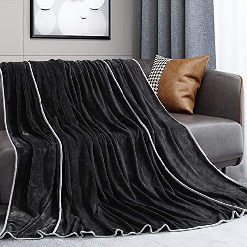 HOMBYS Oversized King 10'x 10' Extra Large Bed Flannel Thick Throw Blanket, Soft, Comfortable & Breathable Dark Grey 120x120 Winter Warm Blanket,Outdoor Giant Blanket for Summer and Picnic