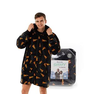 sherpy wearable blanket, sherpa blanket for men, women, and teenagers, super warm hoodie blanket, sherpa & micro fleece lined blanket sweater, large pocket, zip up oversized wearable blanket