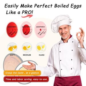 ZILLEEN Boiled Egg Timer for Boiling Eggs Boiler Timer That Changes Color When Done,Classic Red 3 Pack