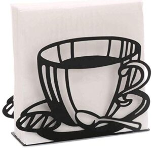 napkin holder: freestanding tissue dispenser/holder; table napkin holder for home kitchen restaurant picnic party wedding etc./ galvanized décor (coffee cup)