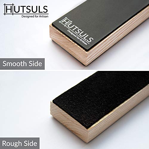 Hutsuls Double Sided Strop Paddle - Get Razor-Sharp Edges with Knife Strop Kit, Easy to Use Quality Leather Strop Sharpener with Ergonomic Handle & Leather Honing Strop Step-by-Step Guide is Included