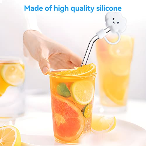 8PCS Cloud Shape Straw Covers Cap, Silicone Straw Plug, Straw Tips Cover Straw Covers Cap, Cute Silicone Cloud Straw Covers, Silicone Straw Lid for 6-8 mm Straws