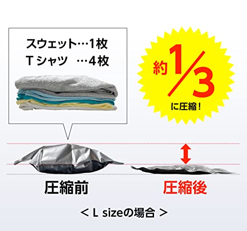 PETAKO Space Saver Bags 4pcs/sets, Easy compression in 1 second just by sitting on, Made in Japan