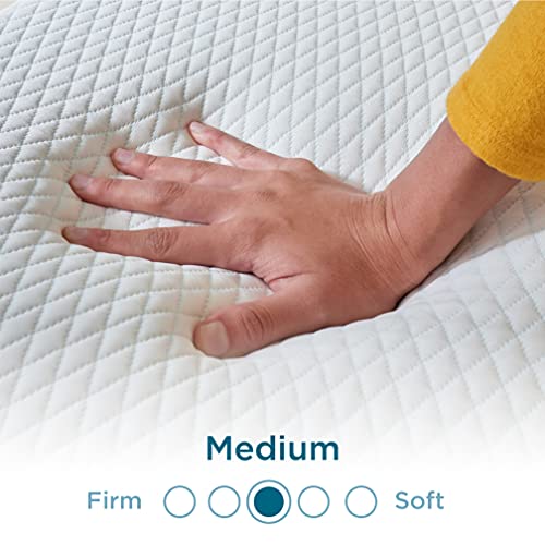 Tempur-Pedic TEMPUR-Adapt + Cooling 3-Inch King Mattress Topper Medium Luxury Premium Foam, Washable Cover, Medium Cooling Topper,White & TEMPUR-Cloud Breeze Dual Cooling Pillow, Queen, White