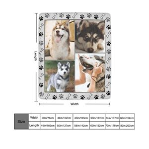 SHIYEL Custom Blanket with Photos for Dog Mom Ever, Personalized Picture Throw Blankets for Mother Friends, Customizable Blanket for Family Pets Gifts for Women Souvenirs, 4 Photos Collage Made In USA