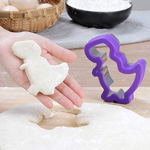 Dinosaur Cookie Cutters Set - Stainless Steel Shaped Cookie Candy Food Cutters Molds for DIY, Kitchen, Baking, Kids Dinosaur Theme Birthday Party Supplies Favors (8pack)