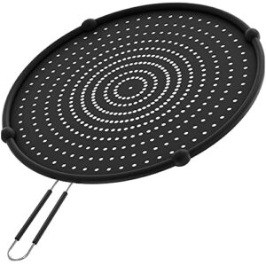 beckon ware 13 inch oven safe silicone splatter screen for frying pan, black