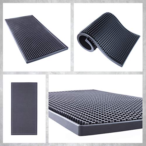 ProTensils Bar Mat 12" x 6", Black Bar Mats, Bar Spill Mats Countertop, Home Bar Service Mat (2 Pack)