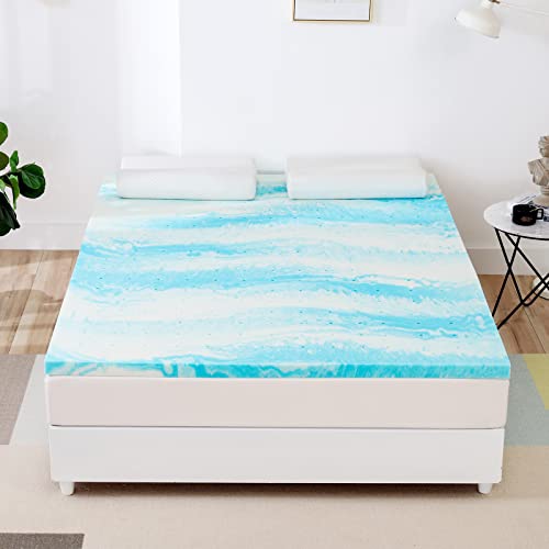 3 Inches Memory Foam Mattress Topper, Cooling Gel Infusion,Ventilated Bed Topper,Pressure Relieving,CertiPUR-US Certified