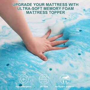 3 Inches Memory Foam Mattress Topper, Cooling Gel Infusion,Ventilated Bed Topper,Pressure Relieving,CertiPUR-US Certified