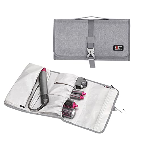 Buwico Travel Case for Dyson Airwrap, Portable Hanging Curling Iron Travel Bag with Hanging Hook, Waterproof Travel Storage Case Organizer for Dyson Airwrap (grey)