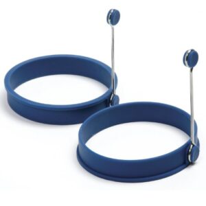 norpro silicone round pancake/egg rings, 2 pieces, blue