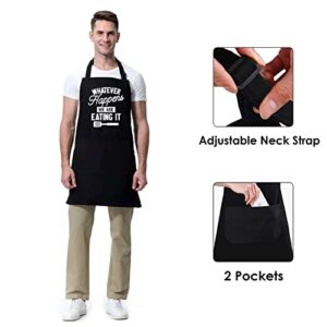 TRADFORE Funny Grilling Apron for Men Funny BBQ Apron for Men Grill Aprons Chef Cooking Apron with 2 Pockets & Adjustable Neck Strap for Grilling, Birthday Gifts for Men, Dad, Husband, Boyfriend