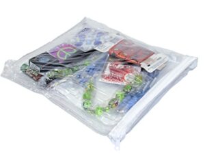 oreh homewares heavy duty vinyl zippered see-through storage bags (clear) for jewelry, shirts, cosmetics, arts & crafts supplies and much more! (9" x 11" x 1") 0.4 gallon 8-pack