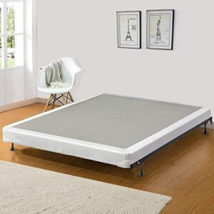 mattress solution fully assembled low profile wood traditional boxspring/foundation for mattress, twin, gray and white