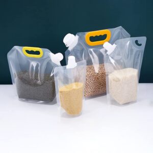 5pcs cereals storage bag self-supporting suction nozzle rice transparent storage bag plus5pcs五谷杂粮收纳袋自立吸嘴大米透明收纳袋加厚手提杂粮密封袋食品袋