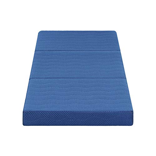 Sleeplace SVC04TM02O 4 inch Tri Folding Topper，Blue，Cot