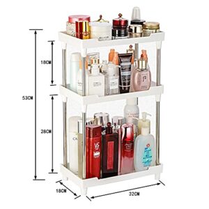 Hpenp 3-Tier Bathroom Countertop Organizer-Vanity Tray Cosmetic Skincare Makeup Storage-Kitchen Spice Rack Standing Shelf (White)