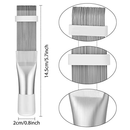 4 Pieces Air Conditioner Condenser Fin Cleaning Brush Coil Condenser Brush Fin Comb Stainless Steel Air Refrigerator Fin Cleaner Whisk Brush, 3 Styles