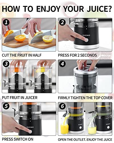 Electric Juicer Rechargeable - Citrus Juicer Machines with USB and Cleaning Brush Portable Juicer for Orange, Lemon, Grapefruit