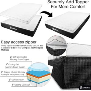 Adjustable 3-mattresses-in-1 Memory Foam Queen Size Bed w/ 2 Pillows & Protector for Best Soft, Medium to Extra Firm Orthopedic Support w/Cool Layers & Removable Topper