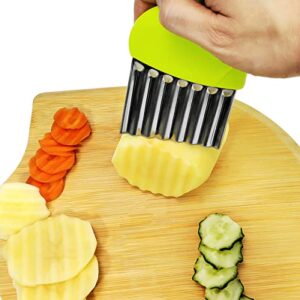 Crinkle Cutter Stainless Steel Potato Carrot Chip Vegetable Crinkle Wavy Chopper Cutter French Fry Slicer