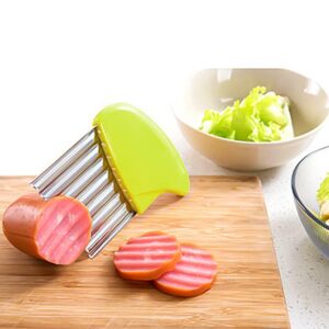 Crinkle Cutter Stainless Steel Potato Carrot Chip Vegetable Crinkle Wavy Chopper Cutter French Fry Slicer