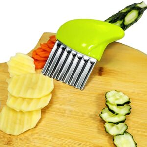 Crinkle Cutter Stainless Steel Potato Carrot Chip Vegetable Crinkle Wavy Chopper Cutter French Fry Slicer