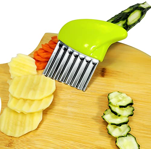 Crinkle Cutter Stainless Steel Potato Carrot Chip Vegetable Crinkle Wavy Chopper Cutter French Fry Slicer