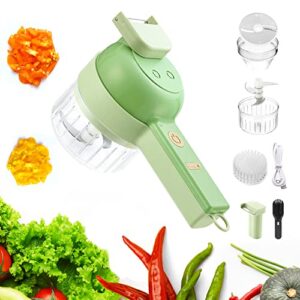 4 in 1 handheld electric vegetable cutter set, cordless electric garlic chopper, portable food slicer and chopper for garlic pepper chili onion celery ginger meat