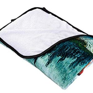 Bob Ross Design Soft Throw Size Fleece Plush Blanket - Fluffy, Warm, Fuzzy & Cozy – 100% Silk-Feel Polyester Perfect for Outdoor or Indoor Bed, Sofa or Couch While Watching TV/Movies - 45 x 60 Inches