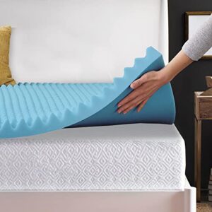 Spinal Solution 2-Inch High Density Foam Topper,Adds Comfort to Mattress, King Size, Blue