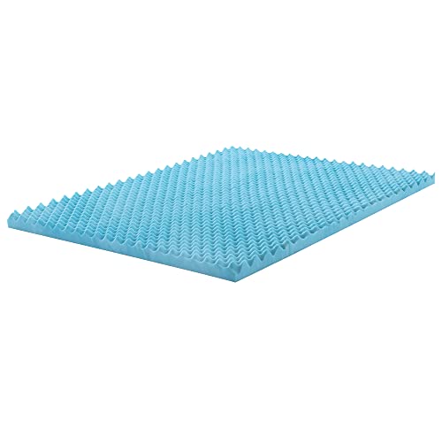 Spinal Solution 2-Inch High Density Foam Topper,Adds Comfort to Mattress, King Size, Blue