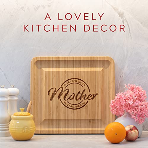 Royal Vintage Mothers Day Gifts for Mom from Daughter Son Kids - Happy Birthday Mom Gift Ideas - Best Kitchen Present for Mother Board Set with 4 Knives